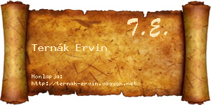 Ternák Ervin névjegykártya