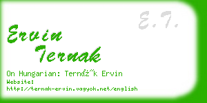 ervin ternak business card